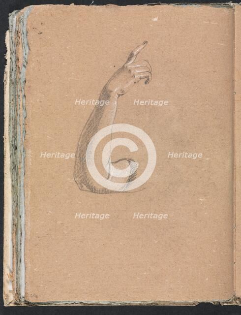 Verona Sketchbook: Right arm and hand (page 66), 1760. Creator: Francesco Lorenzi (Italian, 1723-1787).