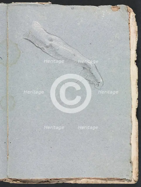 Verona Sketchbook: Right arm and hand (page 95), 1760. Creator: Francesco Lorenzi (Italian, 1723-1787).