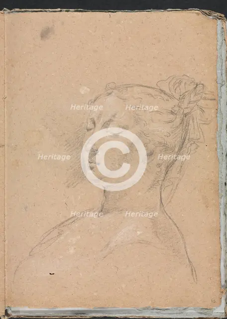 Verona Sketchbook: Woman with closed eyes (page 15), 1760. Creator: Francesco Lorenzi (Italian, 1723-1787).
