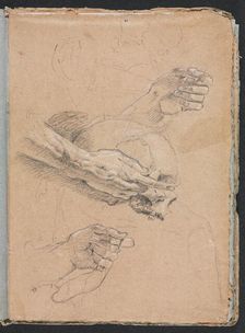 Verona Sketchbook:Study of hands and skull (page 21), 1760. Creator: Francesco Lorenzi (Italian, 1723-1787)