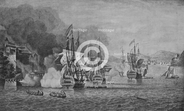 'Vernon at Portobello', c1740. Artist: Samuel Scott.