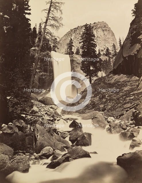 Vernal Fall, Yosemite, 1865-66, printed ca. 1875. Creator: Carleton Emmons Watkins.
