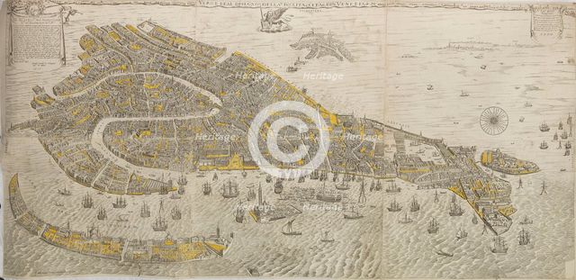 Vero e real disegno della inclita cita di Venetia. (Panorama of Venice) , 1676. Creator: Scolari, Stefano (active 1652-1691).