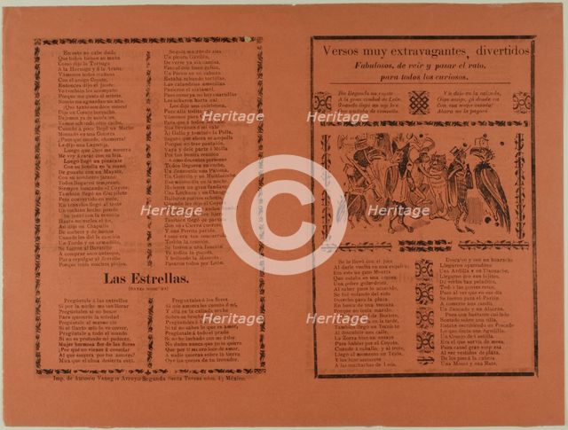 Versos muy extravagantes (Very Extravagant Verses), n.d. Creator: José Guadalupe Posada.
