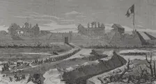 Versailles troops enter the Fort d'Issy to overthrow the revolutionary government, Paris..., 1871. Creator: Fernando Miranda
