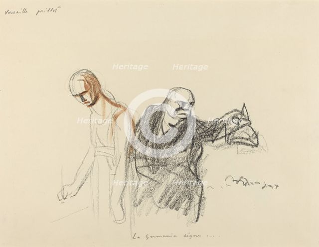 Versailles juillet. La Germania signe..., probably 1919. Creator: Jean Louis Forain.