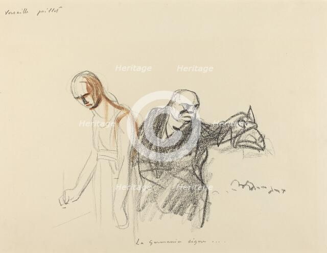 Versailles juillet. La Germania signe..., probably 1919. Creator: Jean Louis Forain.