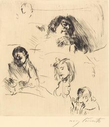 Verschiedene Bilnisstudien (Portrait Sketches), 1920. Creator: Lovis Corinth