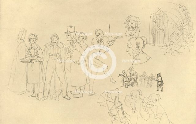 'Verschiedene Typen', mid-late 19th century, (c1924). Creator: Carl Spitzweg.