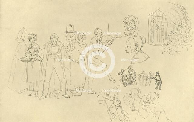 'Verschiedene Typen', mid-late 19th century, (c1924). Creator: Carl Spitzweg.