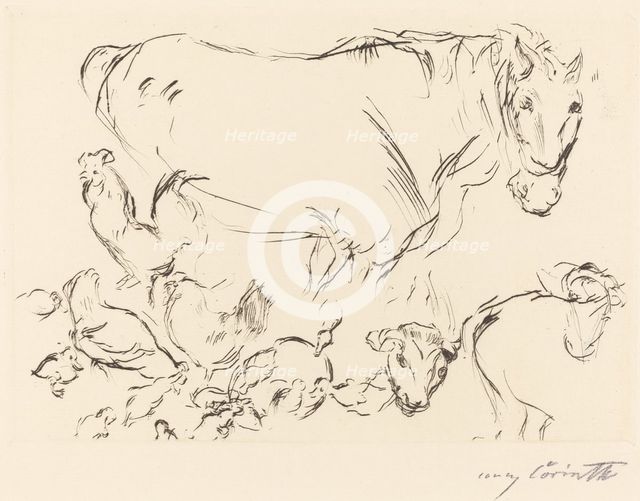 Verschiedene Tierstudien (Animal Studies), 1917. Creator: Lovis Corinth.