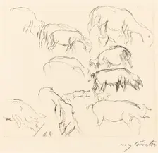Verschiedene Tierstudien (Animal Studies), 1917. Creator: Lovis Corinth