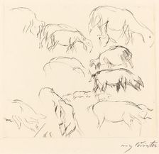Verschiedene Tierstudien (Animal Studies), 1917. Creator: Lovis Corinth
