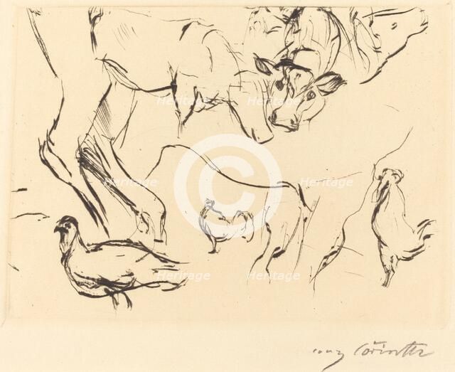 Verschiedene Tierstudien (Animal Studies), 1917. Creator: Lovis Corinth.