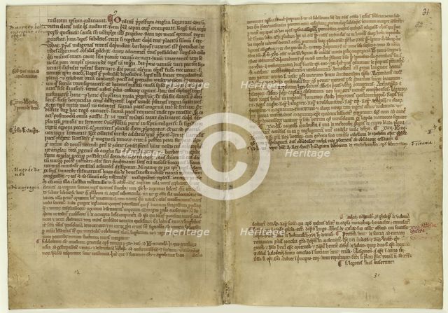 Verse account of Magna Carta in the Chronicle of Melrose Abbey, 1270s. Artist: Historical Document  
