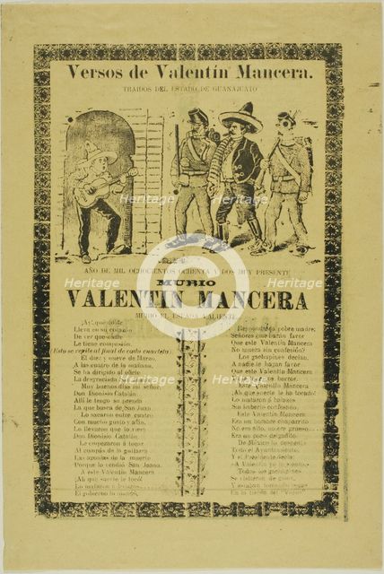 Verses of Valentin Mancera, n.d. Creator: José Guadalupe Posada.