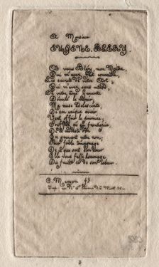 Verses to Eugène Bléry, 1854. Creator: Charles Meryon (French, 1821-1868)