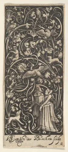 Vertical Panel with a Man and Woman, ca. 1631. Creator: Bartolomeus van Lochom