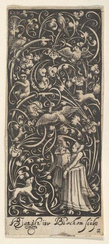 Vertical Panel with a Man and Woman, ca. 1631. Creator: Bartolomeus van Lochom
