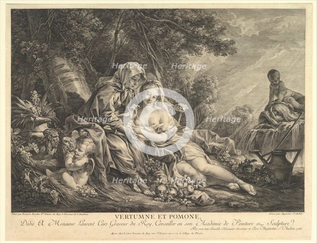 Vertumnus and Pomona, 1765. Creator: Augustin de Saint-Aubin.