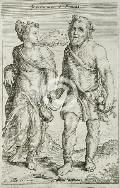Vertumnus and Pomona, between 1607 and 1610. Creator: Workshop of Jacob Matham.