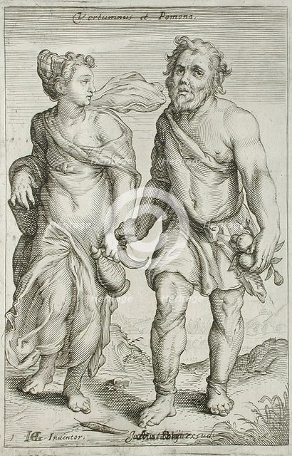 Vertumnus and Pomona, between 1607 and 1610. Creator: Workshop of Jacob Matham.