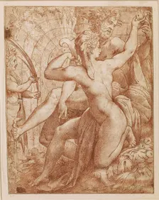 Vertumnus and Pomona, c. 1527. Creator: Perino del Vaga (1501-1547)