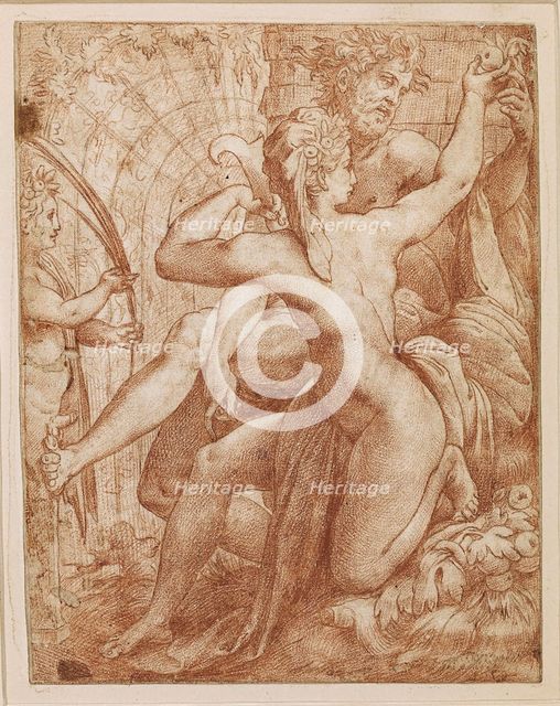 Vertumnus and Pomona, c. 1527. Creator: Perino del Vaga (1501-1547).