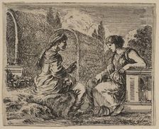 Vertumnus and Pomona, from Game of Mythology (Jeu de la Mythologie), 1644. Creator: Stefano della Bella