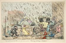 Very Unpleasant Weather or the Old Saying verified Raining Cats, Dogs and Pitchforks 1835