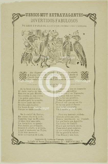 Very Extravagant Verses, c. 1911. Creator: José Guadalupe Posada.