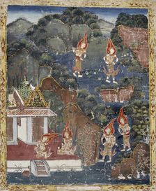 Vessantara Jataka, Chapter 4 (The Forest Edge): Vessantara, Maddi, Jali, and Kanha, 1830-1860 (). Creator: Unknown