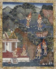 Vessantara Jataka, Chapter 4 (The Forest Edge): Vessantara, Maddi, Jali, and Kanha, 1830-1860 (). Creator: Unknown