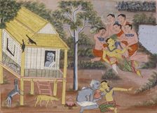 Vessantara Jataka, Chapter 5 (Jujaka), c1920-1940. Creator: Unknown