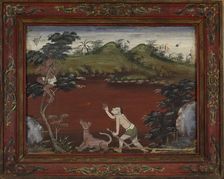 Vessantara Jataka, Chapter 5: The Woodsman Cataputta's Dogs Send Jujaka Up a Tree, late 19th century Creator: Unknown