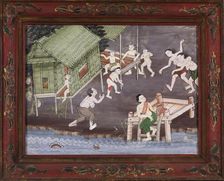 Vessantara Jataka, Chapter 5: The Brahmin Jujaka with his wife Amittapana, late 19th century. Creator: Unknown