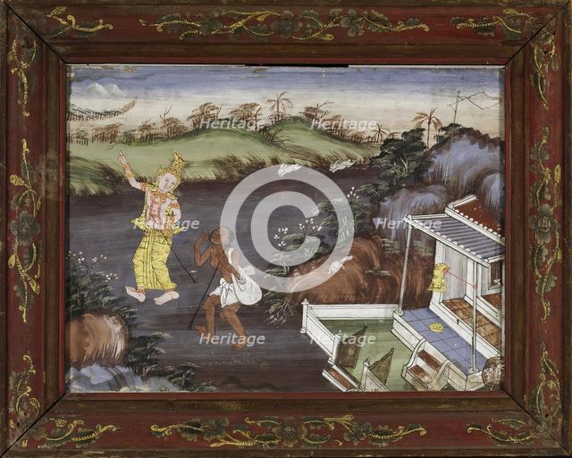 Vessantara Jataka, Chapter 7: Jujaka and the Hermit Accala, late 19th century. Creator: Unknown.