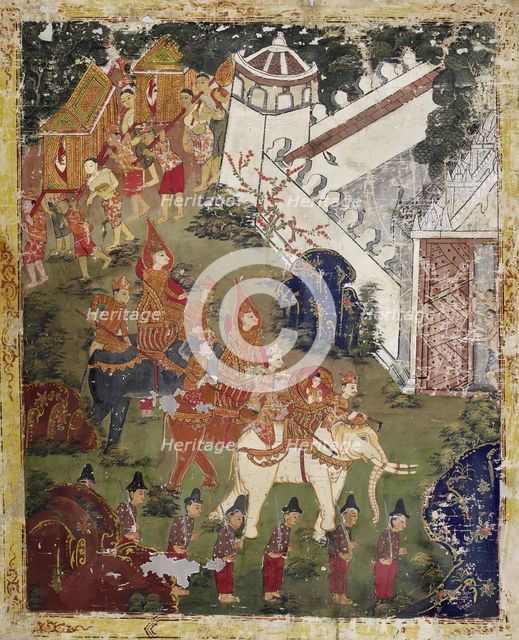 Vessantara Jataka, Chapter 13 (The Return to the Captial), 1830-1860. Creator: Unknown.