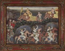 Vessantara Jataka, Chapters 12 &amp; 13: Jali's Army Recovers Vessantara and..., late 19th century. Creator: Unknown