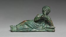 Vessel Ornament of Reclining Flutist, probably 400-375 BC. Creator: Unknown