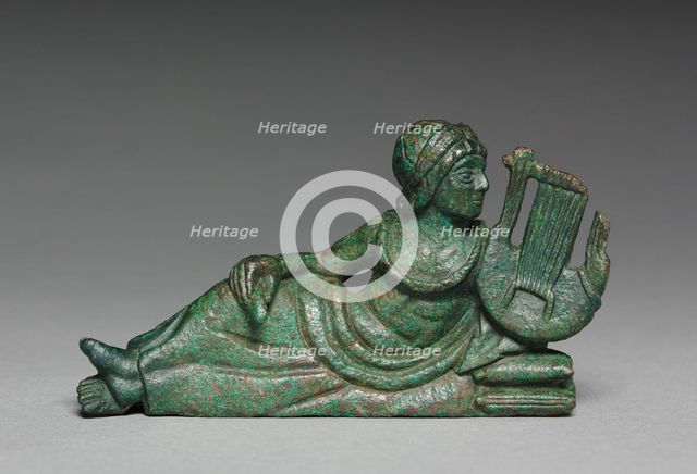 Vessel Ornament of Reclining Lyre-player, probably 400-375 BC. Creator: Unknown.