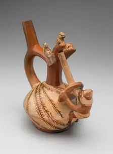 Vessel Depicting a Bird-Hunting Scene, 100 B.C./A.D. 500. Creator: Unknown