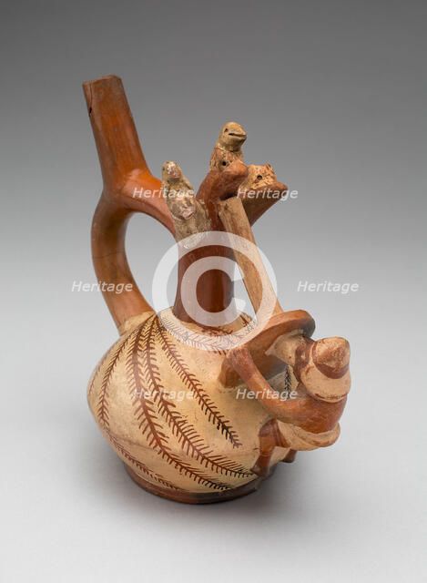 Vessel Depicting a Bird-Hunting Scene, 100 B.C./A.D. 500. Creator: Unknown.