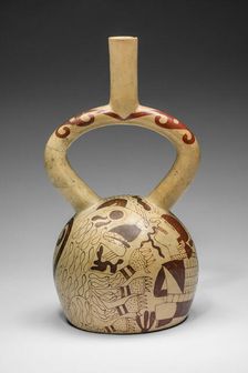Vessel Depicting a Bound Prisoner Facing a Jaguar, A.D. 250/500. Creator: Unknown
