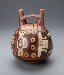 Vessel Depicting a Costumed Ritual Performer Wearing a Feline Mask, 180 B.C./A.D. 500. Creator: Unknown