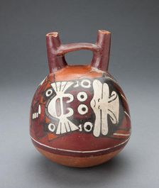 Vessel Depicting a Costumed Ritual Performer Wearing a Feline Mask, 180 B.C./A.D. 500. Creator: Unknown