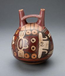 Vessel Depicting a Costumed Ritual Performer Wearing a Feline Mask, 180 B.C./A.D. 500. Creator: Unknown