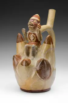 Vessel Depicting a Figure on Top of a Seven-Peaked Mountain, 100 B.C./A.D. 500. Creator: Unknown