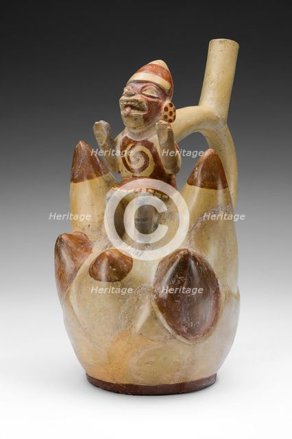 Vessel Depicting a Figure on Top of a Seven-Peaked Mountain, 100 B.C./A.D. 500. Creator: Unknown.