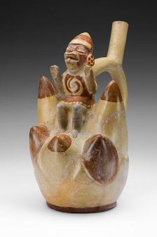 Vessel Depicting a Figure on Top of a Seven-Peaked Mountain, 100 B.C./A.D. 500. Creator: Unknown